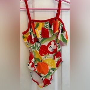 Disney Girls Mickey Mouse fruit Swimsuit, Size 4